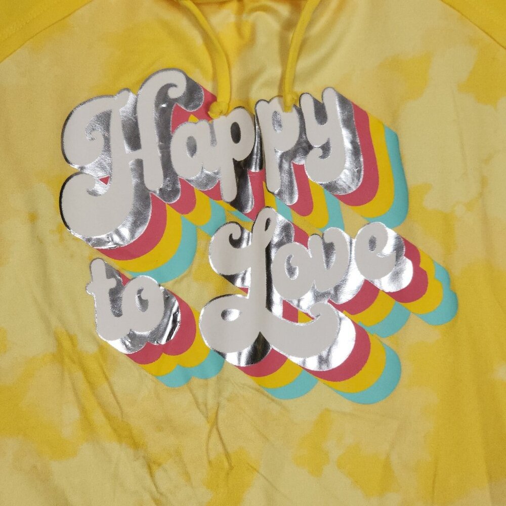 Belle du Jour Lot of 3 Girls Shirts L-XL Love Happy Graphic Blue Yellow Purple - Picture 5 of 16